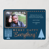 ハッメリープオールフォトネイビーバラゴールドフォイル 箔シーズンカード (正面)