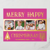 ハッメリープクリスムカ4フォトベリーピンク金ゴールド 箔シーズンポストカード (正面)