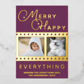 ハッメリープシック2フォトワードアートパープル金ゴールド 箔シーズンカード (正面)