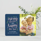 ハッメリープ編集可能カラーホリデーフォトカード シーズンカード (スタンド正面)