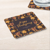 ハッモダンエレガントク感謝祭コンフォローグ スクエアペーパーコースター (アングル)