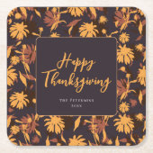 ハッモダンエレガントク感謝祭コンフォローグ スクエアペーパーコースター (正面)