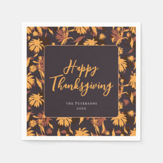 ハッモダンエレガントク感謝祭コンフォローグ スタンダードカクテルナプキン
