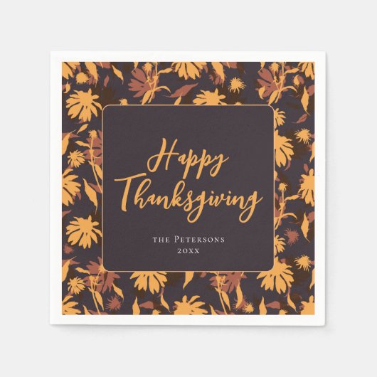 ハッモダンエレガントク感謝祭コンフォローグ スタンダードカクテルナプキン (正面)