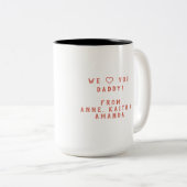 ハッモダンカラフルプファーザーズデイタイポグラフィ ツートーンマグカップ (正面右)