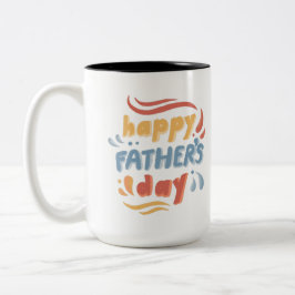 ハッモダンカラフルプファーザーズデイタイポグラフィ ツートーンマグカップ