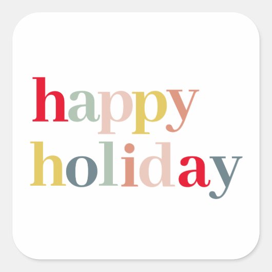 ハッモダンカラフルプホリデー スクエアシール (正面)