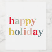 ハッモダンカラフルプホリデー ワインラベル (シングルラベル)