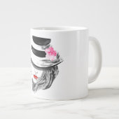 ハッモダントマグ付きの女性 ジャンボコーヒーマグカップ (正面右)