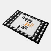 ハッモダント秋オールブラックバッファローチェックスタイル ドアマット (アングル)