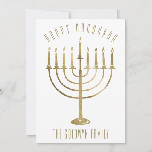 ハッモダンピーハヌカー(ユダヤ教の祭り)(ユダヤ教)メノラーホリデーフォトカード シーズンカード (正面)