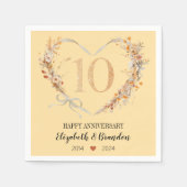 ハッモダンピー10周年ナ結婚プキンス スタンダードカクテルナプキン (正面)