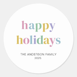 ハッモダンプカラフルホリデートレンディー ラウンドシール