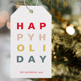 ハッモダンプカラフルホリデー ギフトタグ