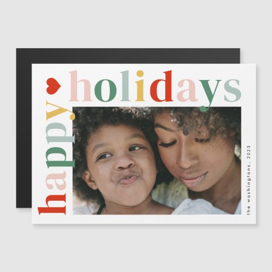 ハッモダンプカラフル休日フォトマグネットカード (正面/裏面)