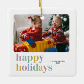 ハッモダンプカラフル・ホリデートレンディー写真 セラミックオーナメント (正面)