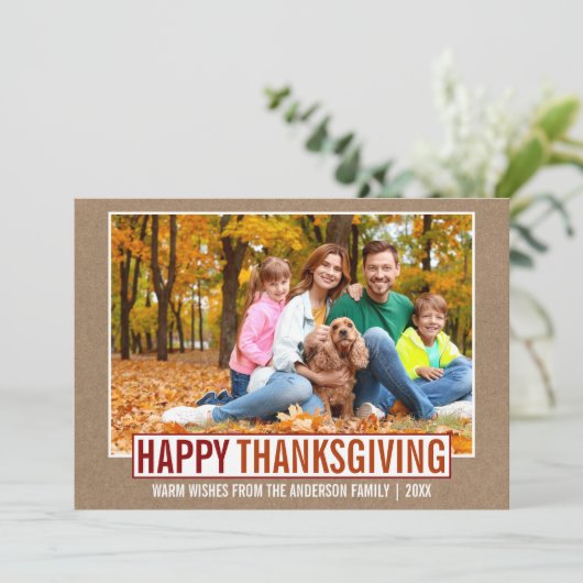 ハッモダンプサンクスギビング家族フォトクラフト シーズンカード (スタンド正面)