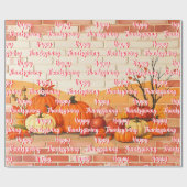 ハッモダンプサンクスギビング美しい秋 ラッピングペーパー (フラット)