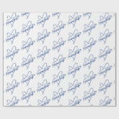 ハッモダンプハヌカータイポグラフィハート ラッピングペーパー (フラット)