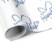 ハッモダンプハヌカータイポグラフィハート ラッピングペーパー (ロールコーナー)