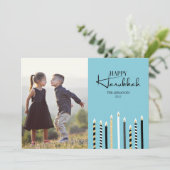 ハッモダンプハヌッカキャンドルホリデーフォトカード シーズンカード (スタンド正面)