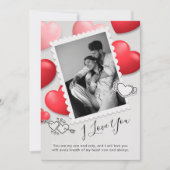 ハッモダンプバレンタインデー写真ホリデーカード サンキューカード (正面)