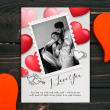 ハッモダンプバレンタインデー写真ホリデーカード