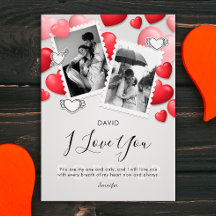 ハッモダンプバレンタインデー写真ホリデーカード