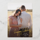 ハッモダンプホリデーシンプルのスクリプトフォト 箔シーズンカード (正面)