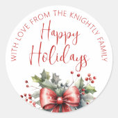 ハッモダンプホリデーズスクリプトレッドボウの名前 ラウンドシール (正面)