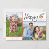 ハッモダンプホリデーズツーフォトホワイトホリデーカード シーズンカード (正面)