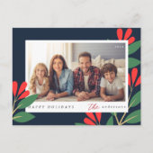 ハッモダンプホリデーズフローラカスタムファミリーフォト シーズンポストカード (正面)