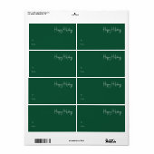 ハッモダンプホリデー |緑の四角形ギフトラベル ラベル (フルシート)
