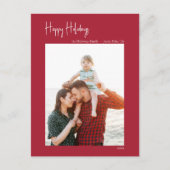 ハッモダンプホリデー |赤い縦型独身の写真 シーズンポストカード (正面)