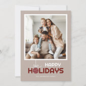 ハッモダンプミニマルホリデーオーナメントクリスマス シーズンカード (正面)