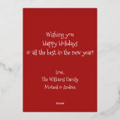 ハッモダンプミニマルホリデーズファミリーフォト金ゴールド 箔シーズンカード (裏面)