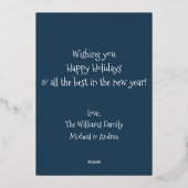 ハッモダンプミニマルホリデーズファミリーフォト金ゴールド 箔シーズンカード (裏面)