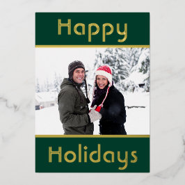 ハッモダンプミニマルホリデーズファミリーフォト金ゴールド 箔シーズンカード