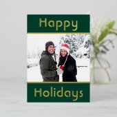 ハッモダンプミニマルホリデーズファミリーフォト金ゴールド 箔シーズンカード (立ち正面)