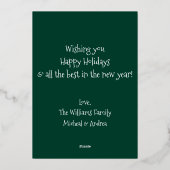 ハッモダンプミニマルホリデーズファミリーフォト金ゴールド 箔シーズンカード (裏面)