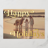 ハッモダンプミニマルホリデー1枚エレガント 箔シーズンカード (正面)