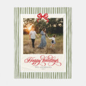 ハッモダンプ名門私立校風のホリデーズボウ名と写真 フリースブランケット (正面)