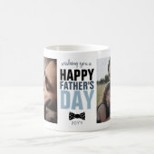 ハッモダンプ父親の日2つのフォトブルーボウタイ コーヒーマグカップ (中央)