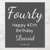 ハッモダンプ40thバースデーワインボトルラベル ワインラベル (シングルラベル)