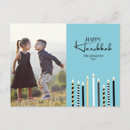 ハッモダンプHanukkahキャンドル写真はがき シーズンポストカード