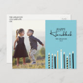 ハッモダンプHanukkahキャンドル写真はがき シーズンポストカード (正面/裏面)