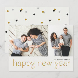 ハッモダンミニマルプニューイヤー2フォトホリデイCa シーズンカード