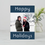 ハッモダンミニマルプホリデーズファミリーフォトシルバー 箔シーズンカード (立ち正面)