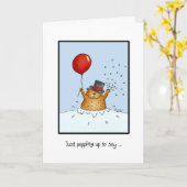 ハッユーモアのあるプグラウンドホッグの日 カード (黄色い花)