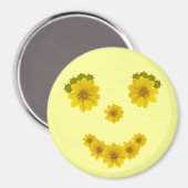 ハッユーモアのあるプブライトイエローフラワースマイル マグネット (正面/裏面)